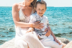 Mom and son family portrait